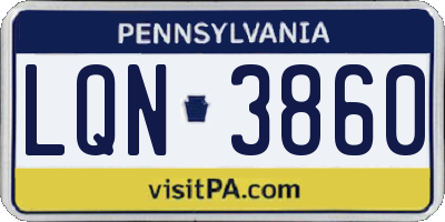 PA license plate LQN3860