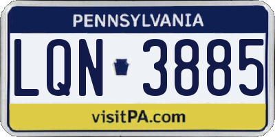 PA license plate LQN3885
