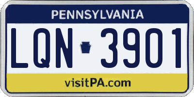 PA license plate LQN3901