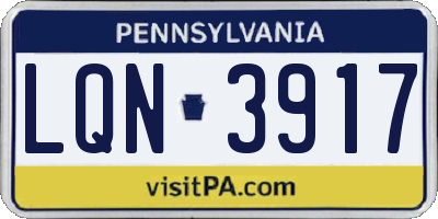 PA license plate LQN3917