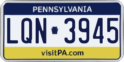 PA license plate LQN3945