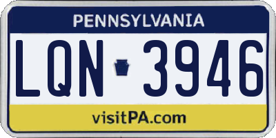 PA license plate LQN3946