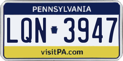 PA license plate LQN3947