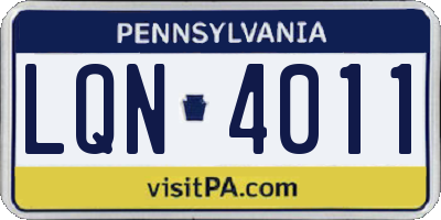 PA license plate LQN4011