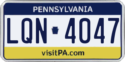 PA license plate LQN4047