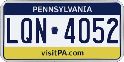 PA license plate LQN4052