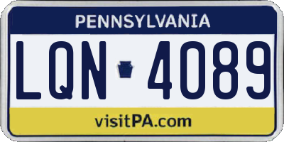 PA license plate LQN4089
