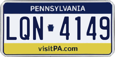 PA license plate LQN4149