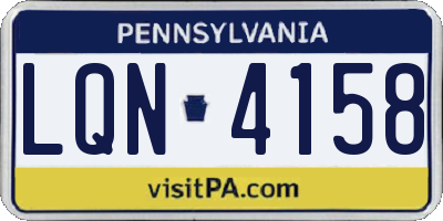 PA license plate LQN4158