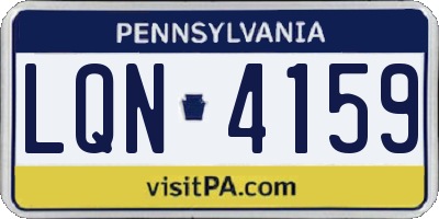 PA license plate LQN4159
