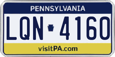 PA license plate LQN4160