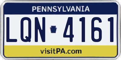 PA license plate LQN4161