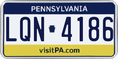 PA license plate LQN4186