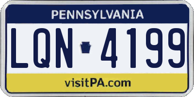 PA license plate LQN4199