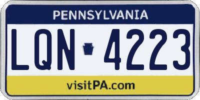 PA license plate LQN4223