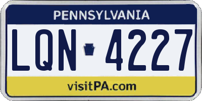 PA license plate LQN4227
