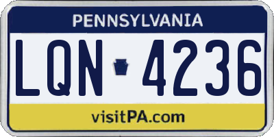 PA license plate LQN4236