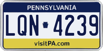 PA license plate LQN4239