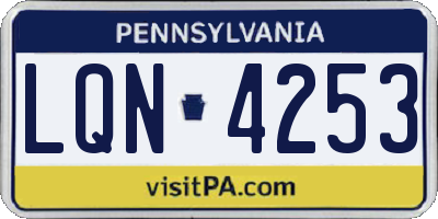 PA license plate LQN4253