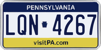 PA license plate LQN4267