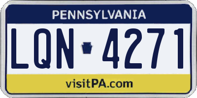 PA license plate LQN4271