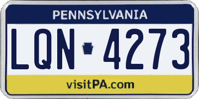 PA license plate LQN4273
