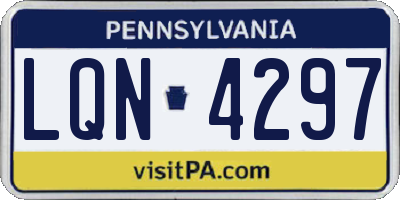 PA license plate LQN4297