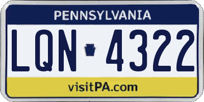PA license plate LQN4322