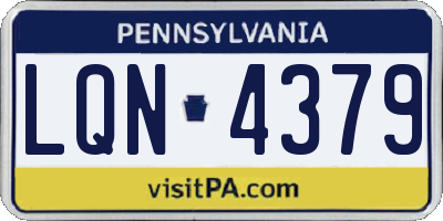 PA license plate LQN4379