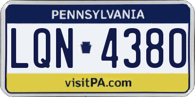 PA license plate LQN4380