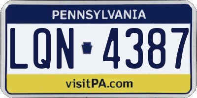 PA license plate LQN4387