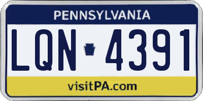 PA license plate LQN4391