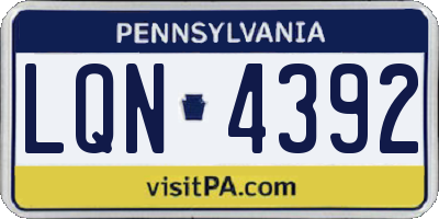 PA license plate LQN4392