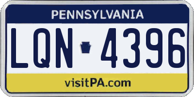 PA license plate LQN4396