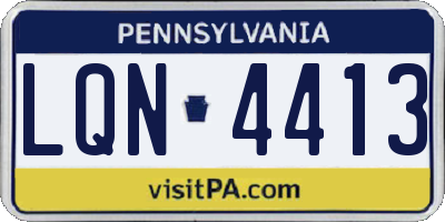 PA license plate LQN4413