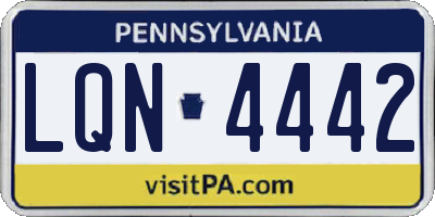 PA license plate LQN4442