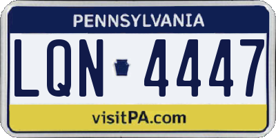 PA license plate LQN4447