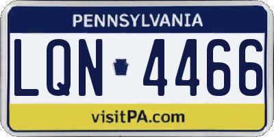 PA license plate LQN4466