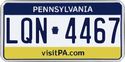 PA license plate LQN4467