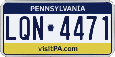PA license plate LQN4471
