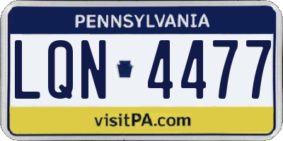 PA license plate LQN4477