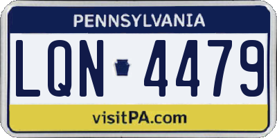 PA license plate LQN4479