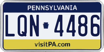 PA license plate LQN4486