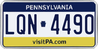 PA license plate LQN4490
