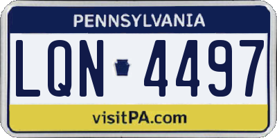 PA license plate LQN4497