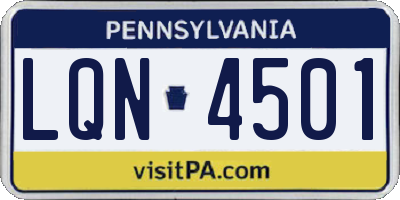 PA license plate LQN4501