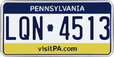PA license plate LQN4513