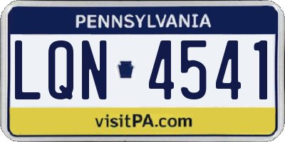 PA license plate LQN4541