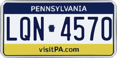PA license plate LQN4570