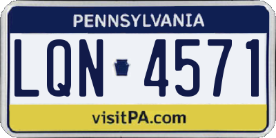 PA license plate LQN4571